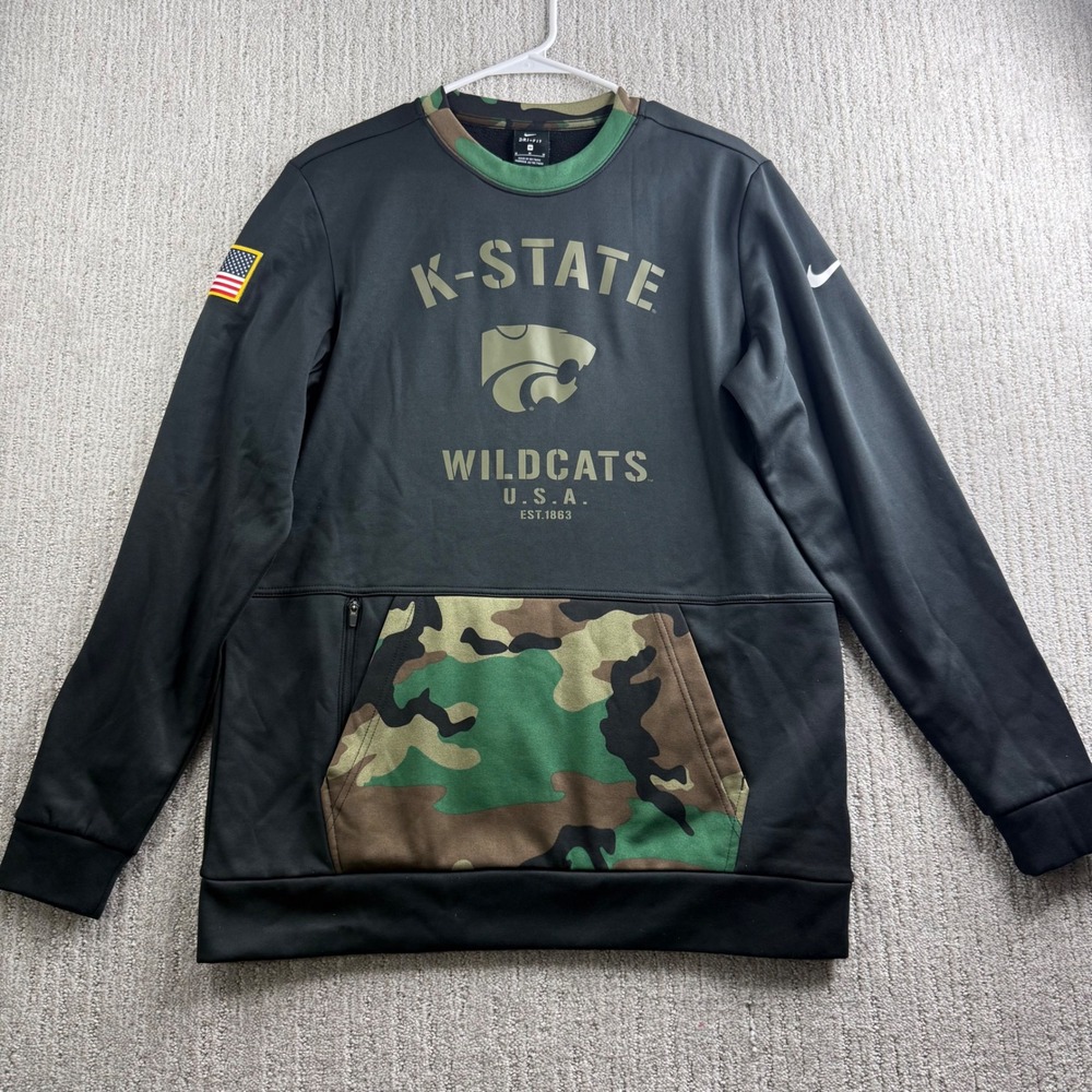 Nike Kansas State On Field Military Appreciation Pullover Sweatshirt Mens Sz M